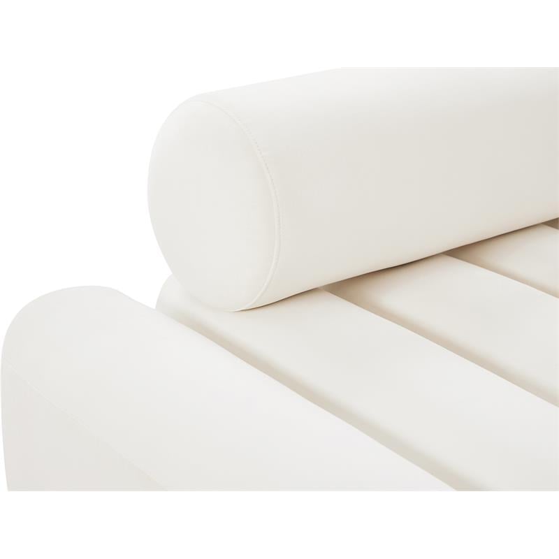 Pemberly Row Modern / Contemporary Upholstered Cream Velvet Sofa