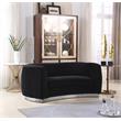 Pemberly Row Modern / Contemporary Black Finish Velvet Loveseat