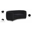 Pemberly Row Modern / Contemporary Black Finish Velvet Loveseat