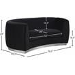 Pemberly Row Modern / Contemporary Black Finish Velvet Loveseat