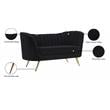 Pemberly Row Modern / Contemporary Black Finish Velvet Loveseat