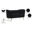 Pemberly Row Modern / Contemporary Black Finish Velvet Loveseat