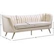 Pemberly Row Modern / Contemporary Cream White Finish Velvet Sofa