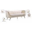 Pemberly Row Modern / Contemporary Cream White Finish Velvet Sofa