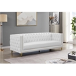 Pemberly Row Contemporary Faux Leather and Iron Sofa in White