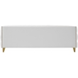 Pemberly Row Contemporary Faux Leather and Iron Sofa in White
