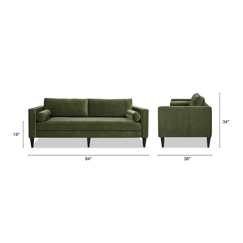Pemberly Row Modern / Contemporary Lawson Sofa Olive Green Finish