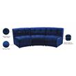 Pemberly Row Contemporary Modular Velvet Sofa with Deep Channel in Soft Navy