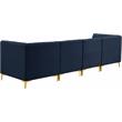 Pemberly Row Modern / Contemporary Navy Velvet Finish Modular Sofa