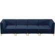 Pemberly Row Modern / Contemporary Navy Velvet Finish Modular Sofa