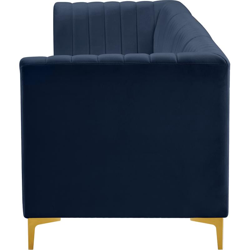 Pemberly Row Modern / Contemporary Navy Velvet Finish Modular Sofa