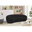 Pemberly Row Contemporary Boucle Fabric Sofa With Rounded Back in Black