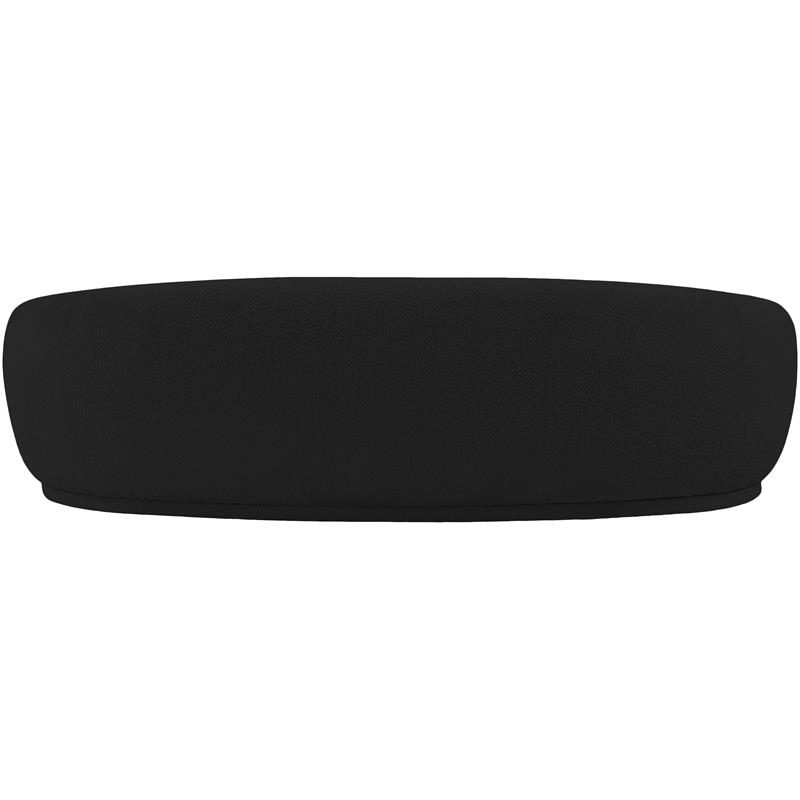 Pemberly Row Contemporary Boucle Fabric Sofa With Rounded Back in Black