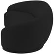 Pemberly Row Contemporary Boucle Fabric Sofa With Rounded Back in Black