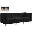 Pemberly Row Modern / Contemporary Black Velvet Modular Sofa