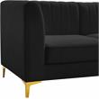 Pemberly Row Modern / Contemporary Black Velvet Modular Sofa