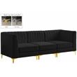 Pemberly Row Modern / Contemporary Black Velvet Modular Sofa