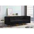 Pemberly Row Modern / Contemporary Black Velvet Modular Sofa
