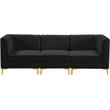Pemberly Row Modern / Contemporary Black Velvet Modular Sofa