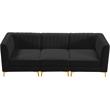 Pemberly Row Modern / Contemporary Black Velvet Modular Sofa