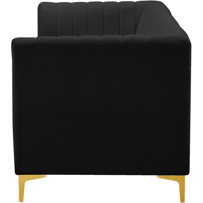 Pemberly Row Modern / Contemporary Black Velvet Modular Sofa