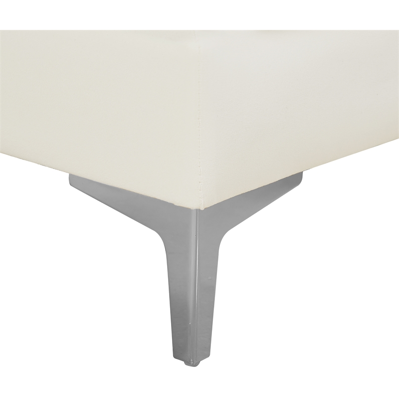 Pemberly Row Contemporary Velvet Modular Sofa with Deep Channel Tufting in Cream