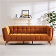 Pemberly Row Rectangular Tufted Back Velvet Upholstered Sofa in Orange
