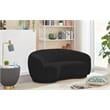 Pemberly Row Contemporary Boucle Fabric Loveseat With Rounded Back in Black