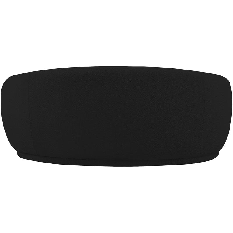 Pemberly Row Contemporary Boucle Fabric Loveseat With Rounded Back in Black