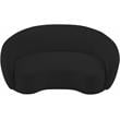 Pemberly Row Contemporary Boucle Fabric Loveseat With Rounded Back in Black