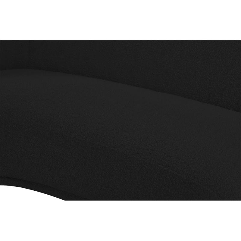 Pemberly Row Contemporary Boucle Fabric Loveseat With Rounded Back in Black