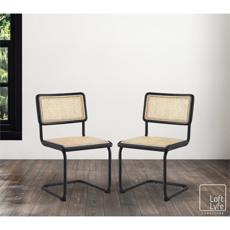 Pemberly Row Modern / Contemporary Dining Chair (Set of 2) Black
