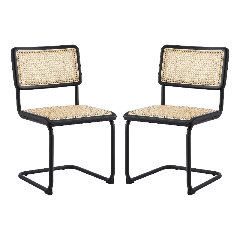 Pemberly Row Modern / Contemporary Dining Chair (Set of 2) Black