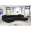 Pemberly Row Modern / Contemporary 3pc Velvet Sectional in Black