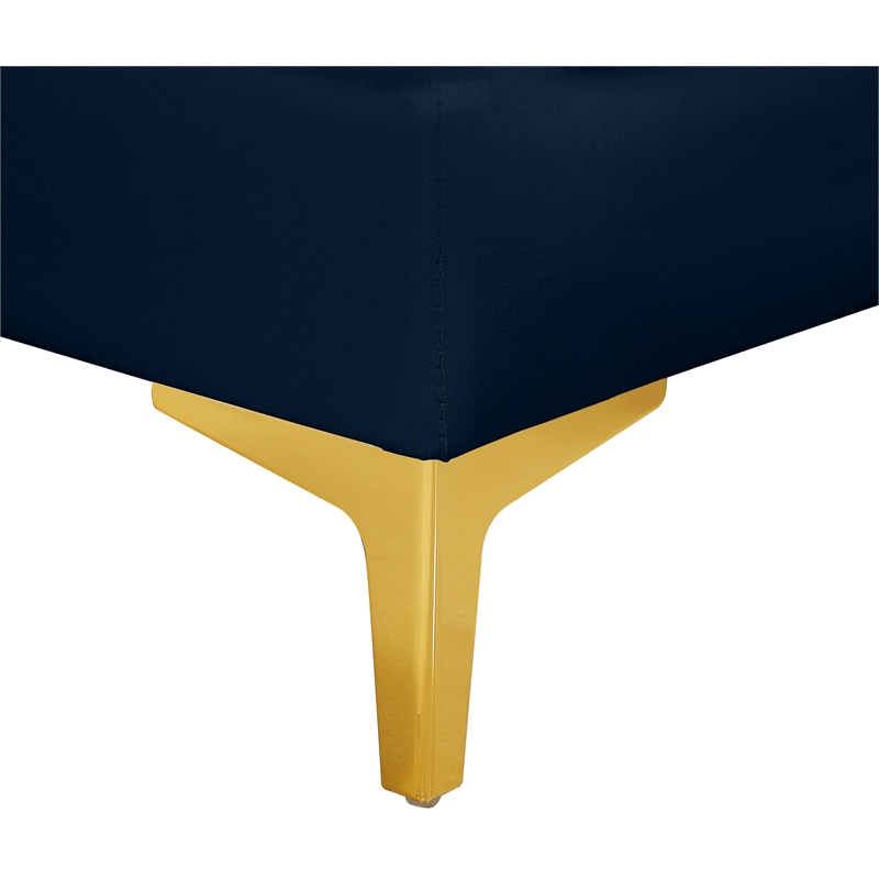 Pemberly Row Contemporary Velvet Modular Sectional in Soft Navy