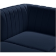 Pemberly Row Contemporary Velvet Modular Sectional in Soft Navy