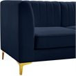 Pemberly Row Contemporary Velvet Modular Sectional in Soft Navy