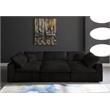 Pemberly Row Modern / Contemporary Black Velvet Modular Sectional