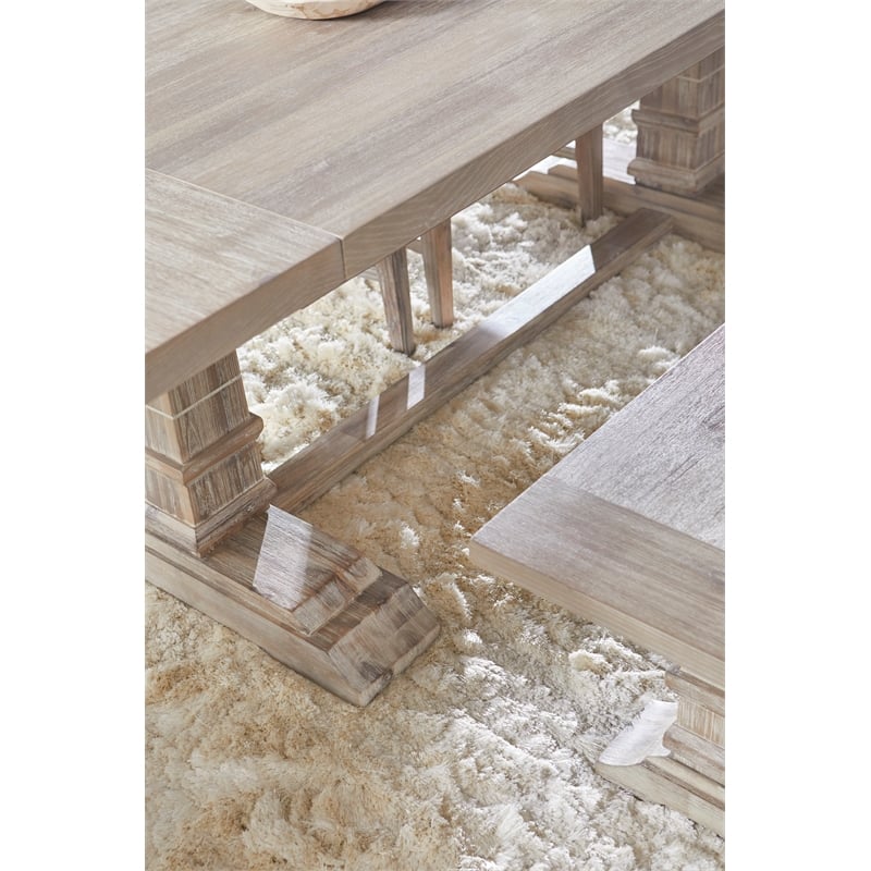 Pemberly Row Modern / Contemporary Hudson Wood Dining Table in Gray