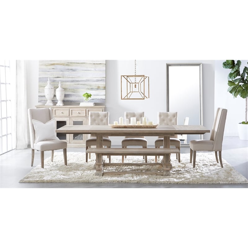 Pemberly Row Modern / Contemporary Hudson Wood Dining Table in Gray