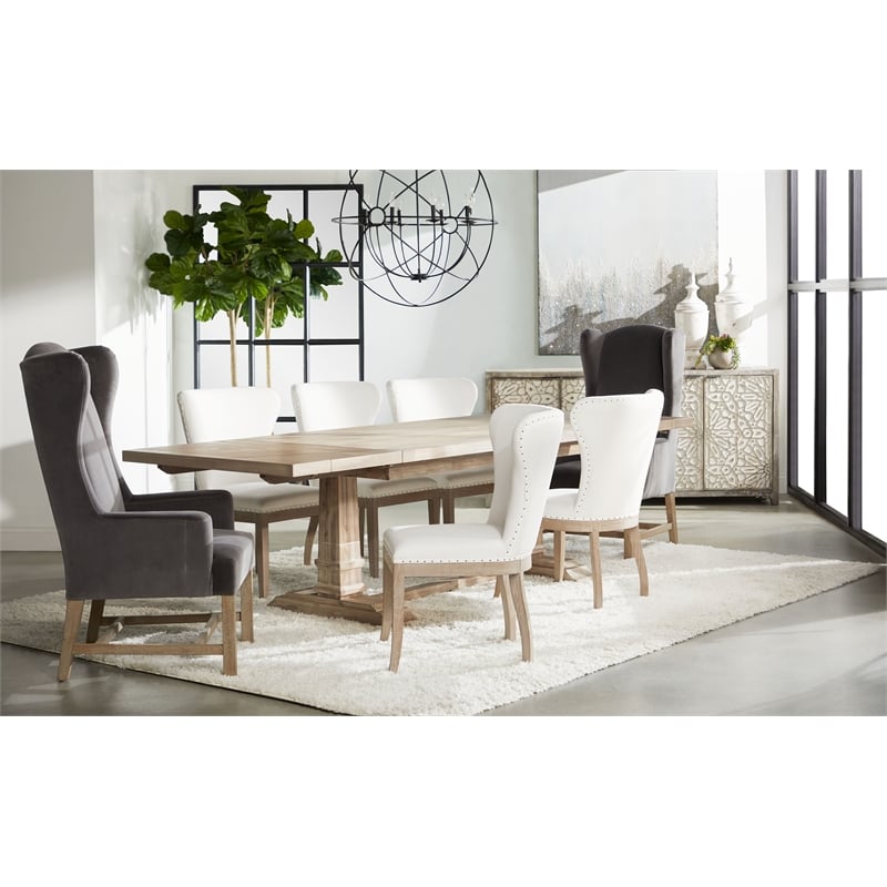 Pemberly Row Modern / Contemporary Hudson Wood Dining Table in Gray