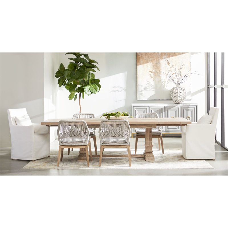 Pemberly Row Modern / Contemporary Hudson Wood Dining Table in Gray