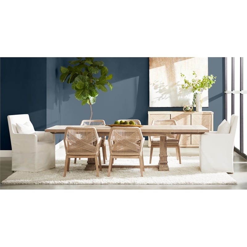 Pemberly Row Modern / Contemporary Hudson Wood Dining Table in Gray