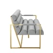 Pemberly Row Modern / Contemporary Leather Settee Loveseat Gray/Gold