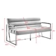 Pemberly Row Modern / Contemporary Leather Settee Loveseat Gray/Gold