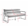 Pemberly Row Modern / Contemporary Leather Settee Loveseat Gray/Gold