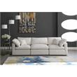 Pemberly Row Modern / Contemporary Standard Cream Velvet Modular Sofa