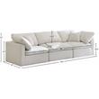 Pemberly Row Modern / Contemporary Standard Cream Velvet Modular Sofa