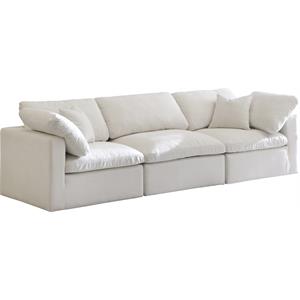 Pemberly Row Modern / Contemporary Standard Cream Velvet Modular Sofa