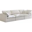 Pemberly Row Modern / Contemporary Standard Cream Velvet Modular Sofa